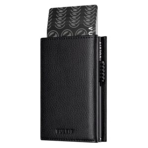 VC302- Side Slider Mechanism, with/without Back Zipper Pocket, Magnetic Strip Closure Tri-fold Wallet - Emporium Shop