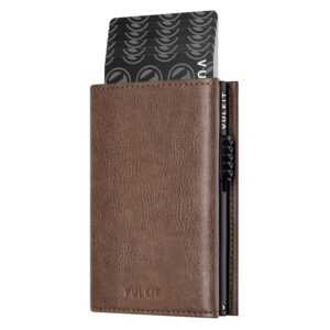 VC302- Side Slider Mechanism, with/without Back Zipper Pocket, Magnetic Strip Closure Tri-fold Wallet - Emporium Shop