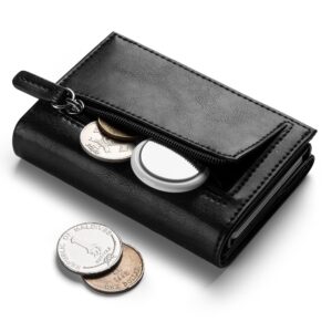 VC302- Side Slider Mechanism, with/without Back Zipper Pocket, Magnetic Strip Closure Tri-fold Wallet - Emporium Shop